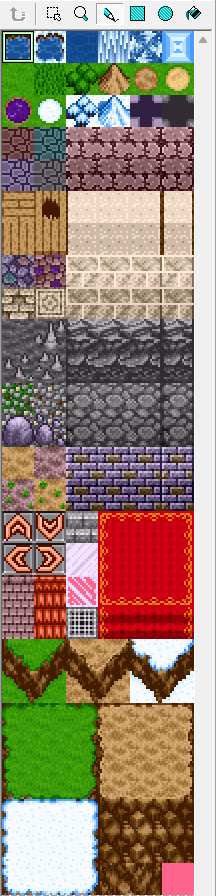 Lewa część interfejsu "RPG Maker 2000" Lewa część interfejsu "RPG Maker 2000"