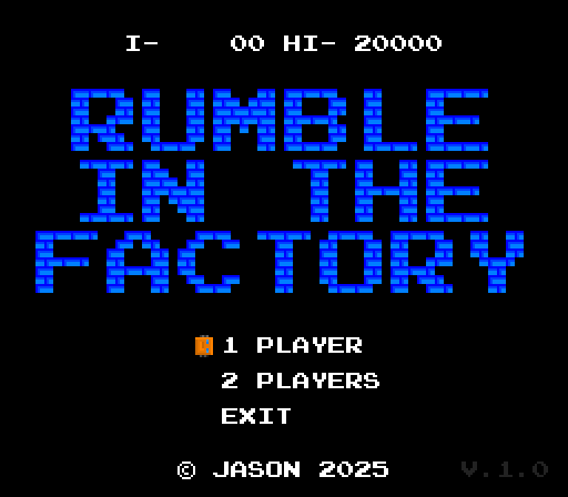 Menu główne "Rumble In The Factory" (2025)