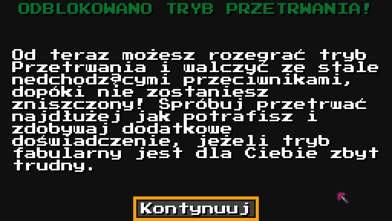 Scena z powiadomieniem o odblokowaniu