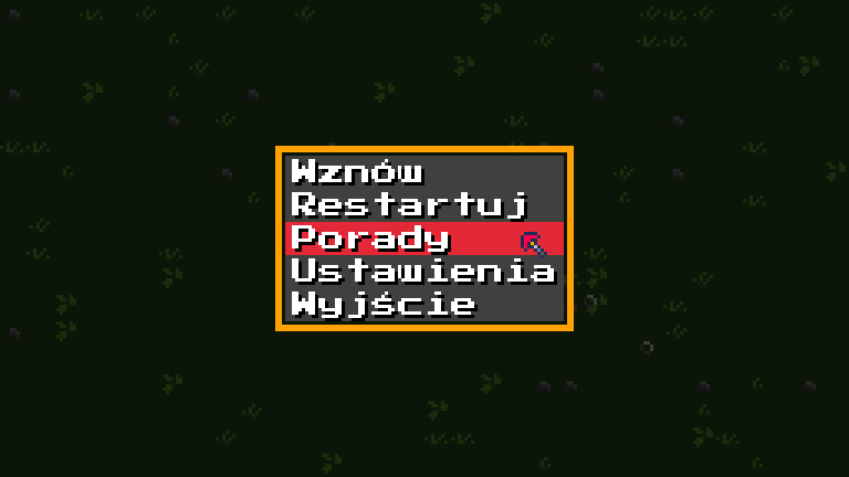 Dodanie menu "Porady" do pauzy gry w aktualizacji "Surrounded" w wersji 2.3 Dodanie menu "Porady" do pauzy gry w aktualizacji "Surrounded" w wersji 2.3