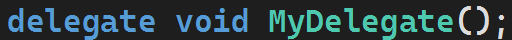 Słowo kluczowe "delegate" w języku C#