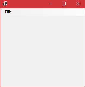 Menu główne z podpozycją w "Windows Forms" w języku C#