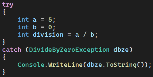 Obsługa wyjątków w języku C#