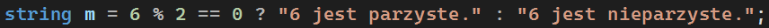 Operator warunkowy w języku C#