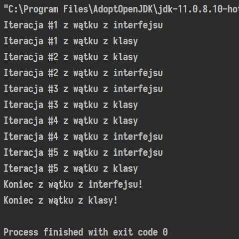 Działanie dwóch wątków naraz w języku Java Działanie dwóch wątków naraz w języku Java