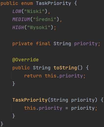 Typ wyliczeniowy "enum" w języku Java Typ wyliczeniowy "enum" w języku Java