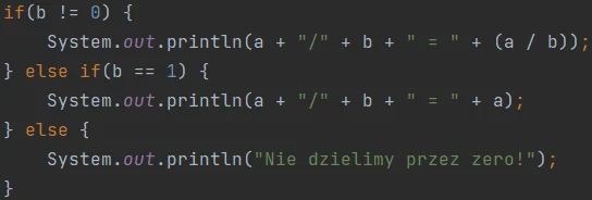 Instrukcja warunkowa w języku Java Instrukcja warunkowa w języku Java