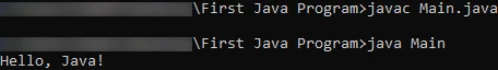 Kompilacja i uruchamianie pierwszego programu w języku Java w wierszu poleceń Kompilacja i uruchamianie pierwszego programu w języku Java w wierszu poleceń