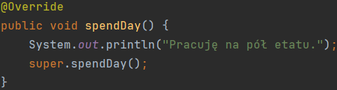 Przesłanianie metody w języku Java
