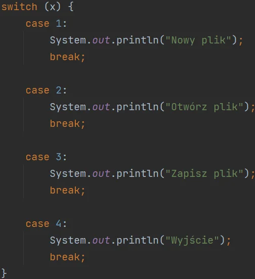 Instrukcja "switch" w języku Java Instrukcja "switch" w języku Java