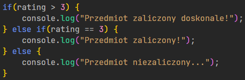 Instrukcja warunkowa w języku JavaScript