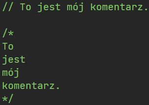 Komentarze w języku JavaScript