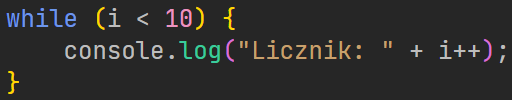 Pętla "while" w języku JavaScript