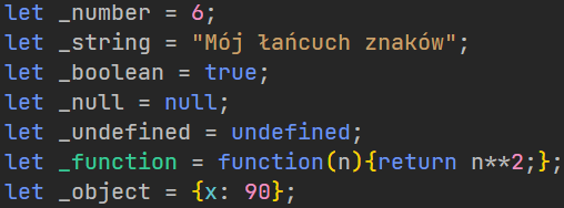 Typy danych w języku JavaScript