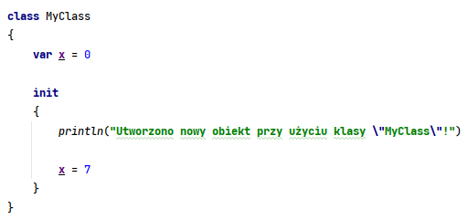 Blok inicjalizatora w języku Kotlin