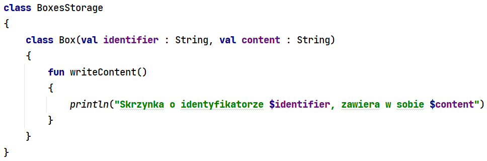 Klasa zagnieżdżona w języku Kotlin