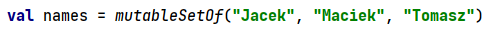 Funkcja "mutableSetOf" w języku Kotlin