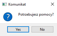 Działanie okna z obiektem "QMessageBox" w pakiecie "PyQt5" w Pythonie