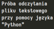 Działanie odczytu pliku tekstowego w Pythonie