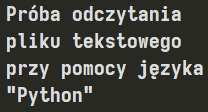 Działanie odczytu pliku tekstowego w Pythonie Działanie odczytu pliku tekstowego w Pythonie