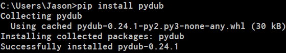 Instalacja pakietu "pydub" w systemie "pip" w Pythonie Instalacja pakietu "pydub" w systemie "pip" w Pythonie