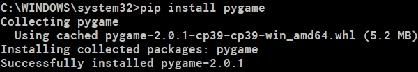 Instalacja pakietu "pygame" w systemie "pip" w Pythonie Instalacja pakietu "pygame" w systemie "pip" w Pythonie
