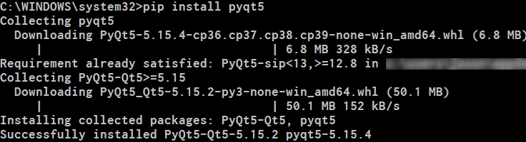 Instalacja pakietu "PyQt5" w systemie "pip" w Pythonie Instalacja w systemie "pip"