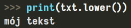 Metoda "lower" klasy "string" w Pythonie