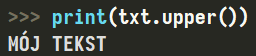 Metoda "upper" klasy "string" w Pythonie