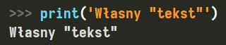 Tekst w apostrofach razem z cudzysłowem w środku w Pythonie Tekst w apostrofach razem z cudzysłowem w środku w Pythonie