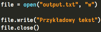 Zapis do pliku tekstowego przy użyciu metody "write" klasy "_io.TextIOWrapper" w Pythonie