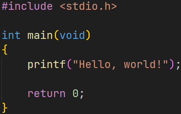 Kod źródłowy w języku C w czcionce JetBrains Mono