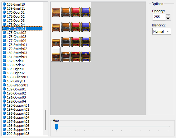 Konfiguracja grafiki otwartej skrzyni w "RPG Maker XP"