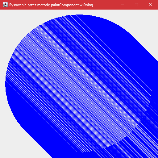 Efekt rysowania przy użyciu metody "paintComponent" komponentu "JPanel" w "Swing" bez czyszczenia klatki